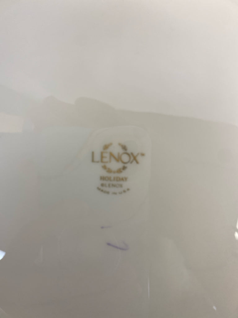 Lenox Cream Green/Gold Holly Berries Christmas