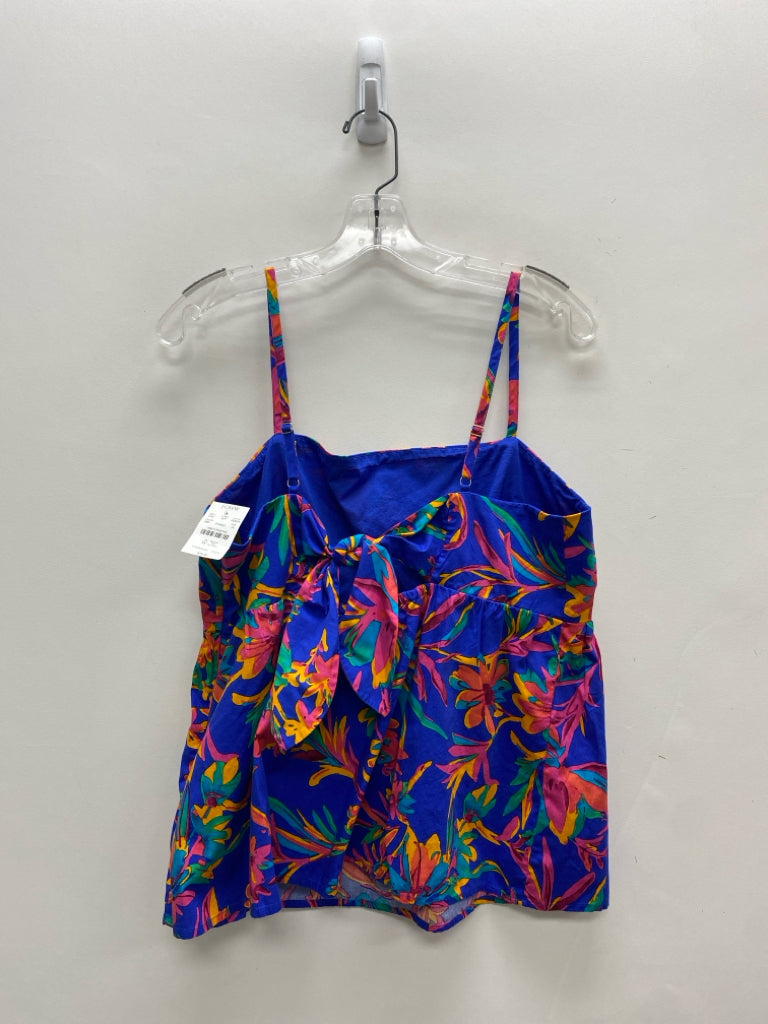 NWT J Crew Size 14 Periwinkle Fuchsia/Multi Floral Tank Ladies Top