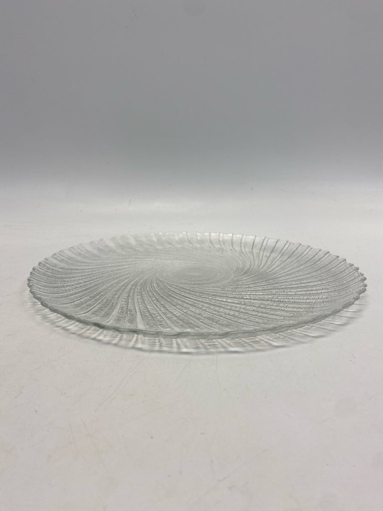 Clear Swirl Glass Serving Piece