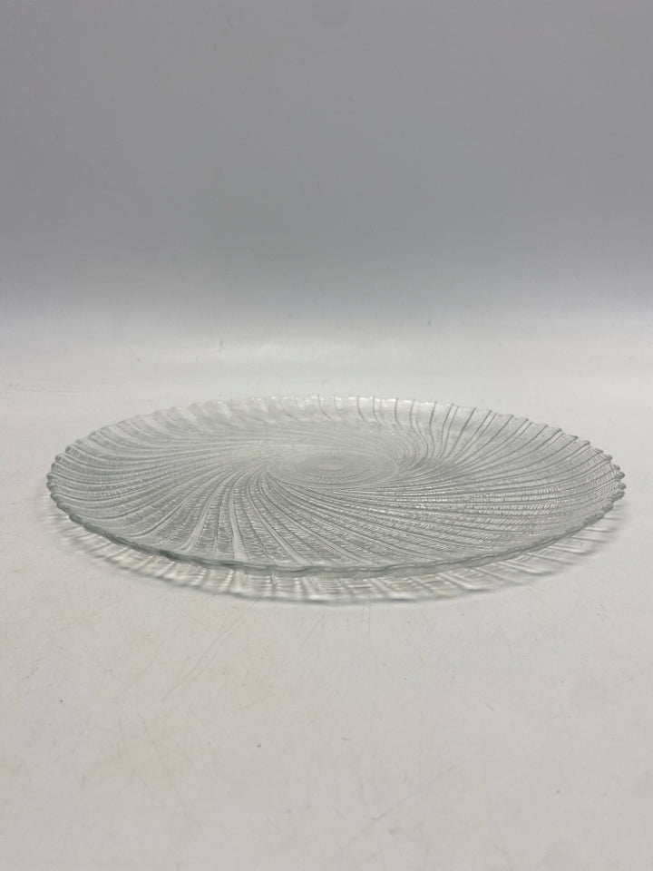 Clear Swirl Glass Serving Piece