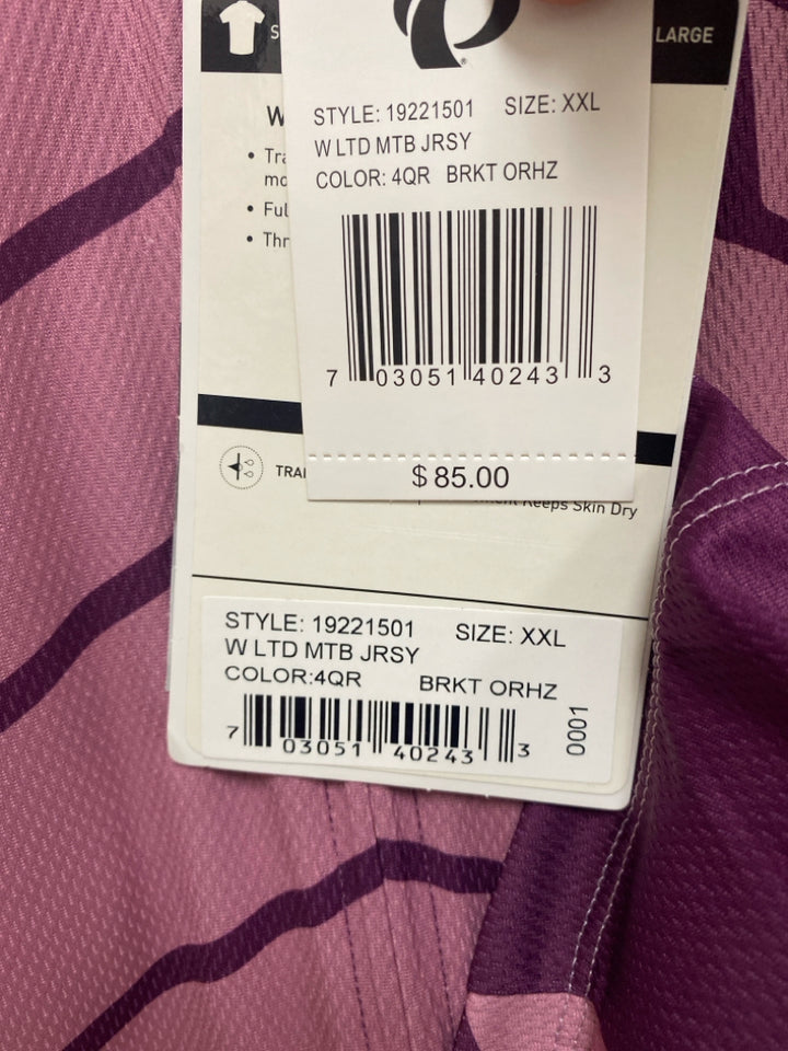 NWT  SIZE  XXL Purple Lavender/Orange Print Zip Down Plus Size Athletic Top