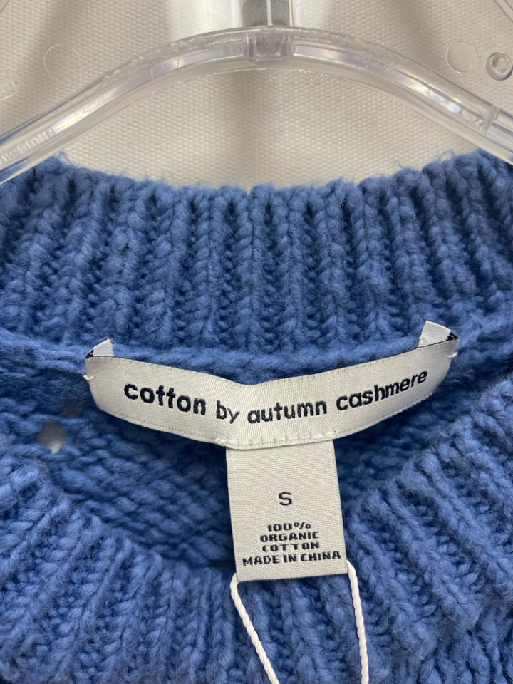 NWT autumn cashmere Size S Blue Texture Ladies Sweater