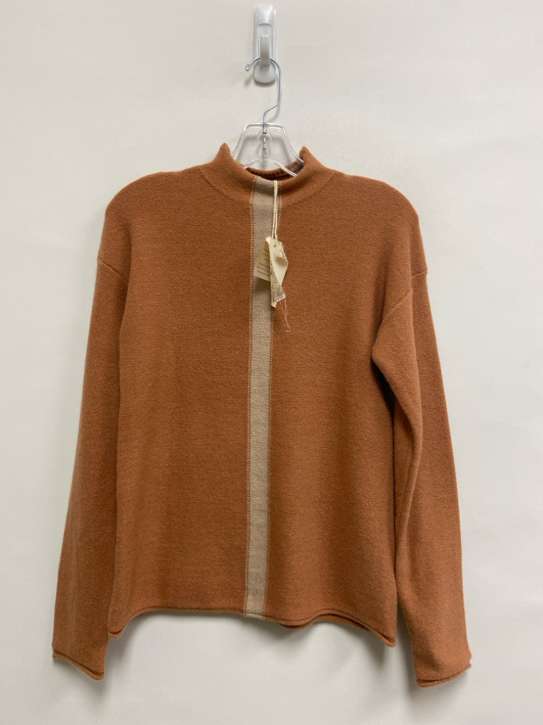 NWT Hem &amp; Thread Size L Terra Cotta Beige Mock Neck Ladies Sweater