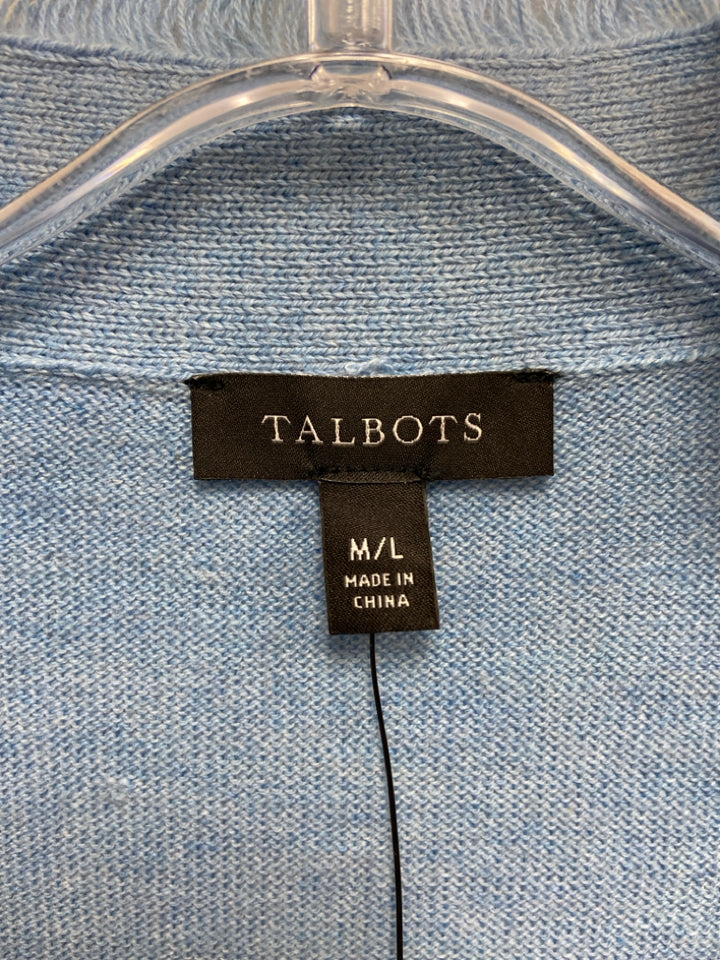 NWT Talbots Size M Blue Fringe Ladies Sweater