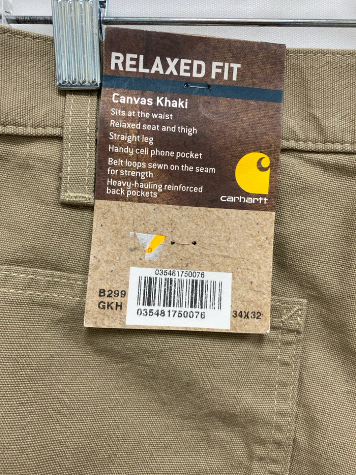 NWT Carhartt Size 34 Khaki Men&