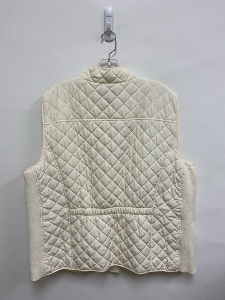 Jones New York Size 3X Cream Quilted Plus Size Vest