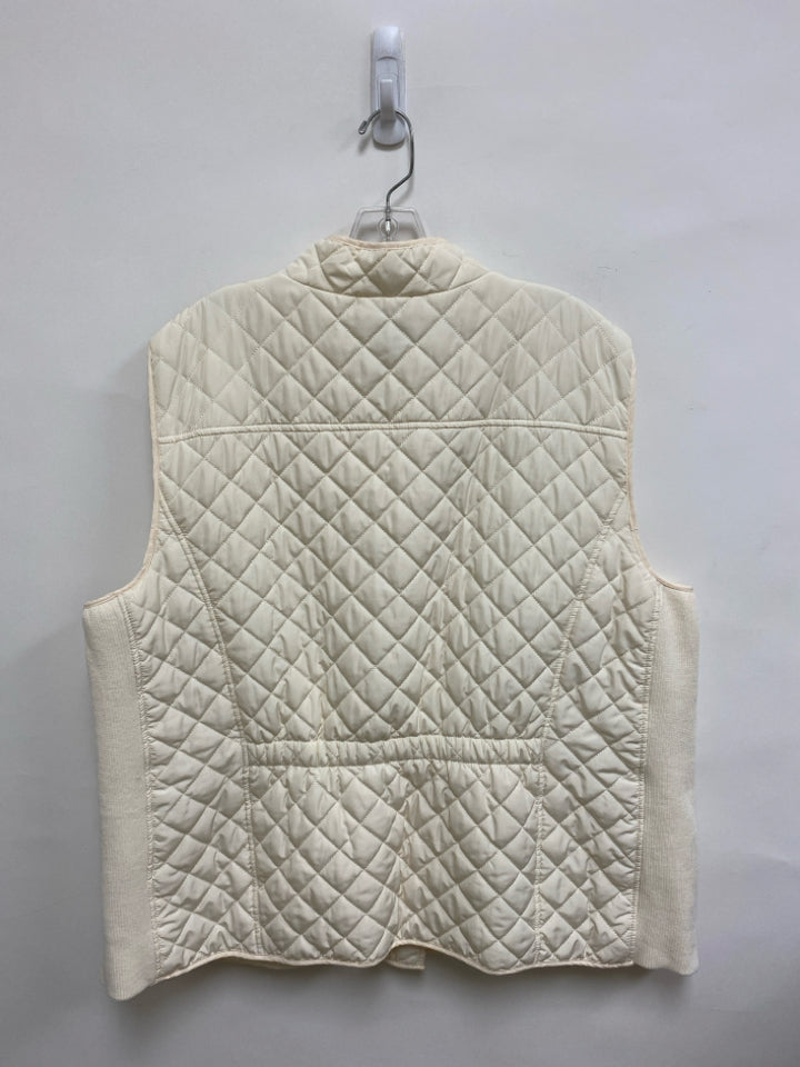 Jones New York Size 3X Cream Quilted Plus Size Vest