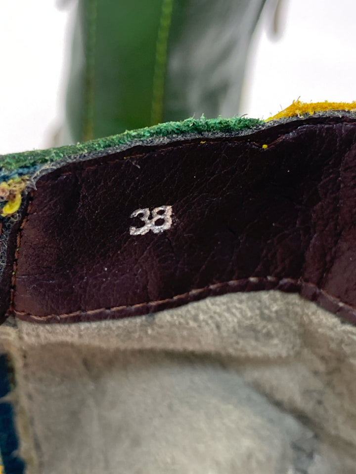 US Shoe Size 38 Yellow Green Boots