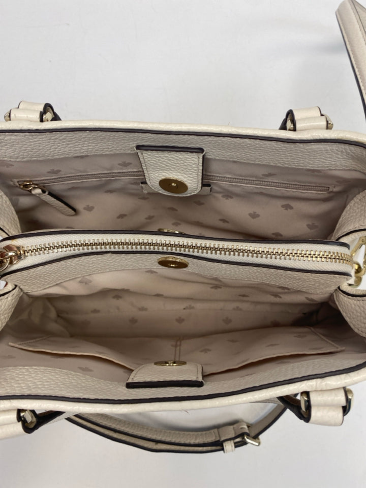 Kate Spade Cream Brown Woven Handbag