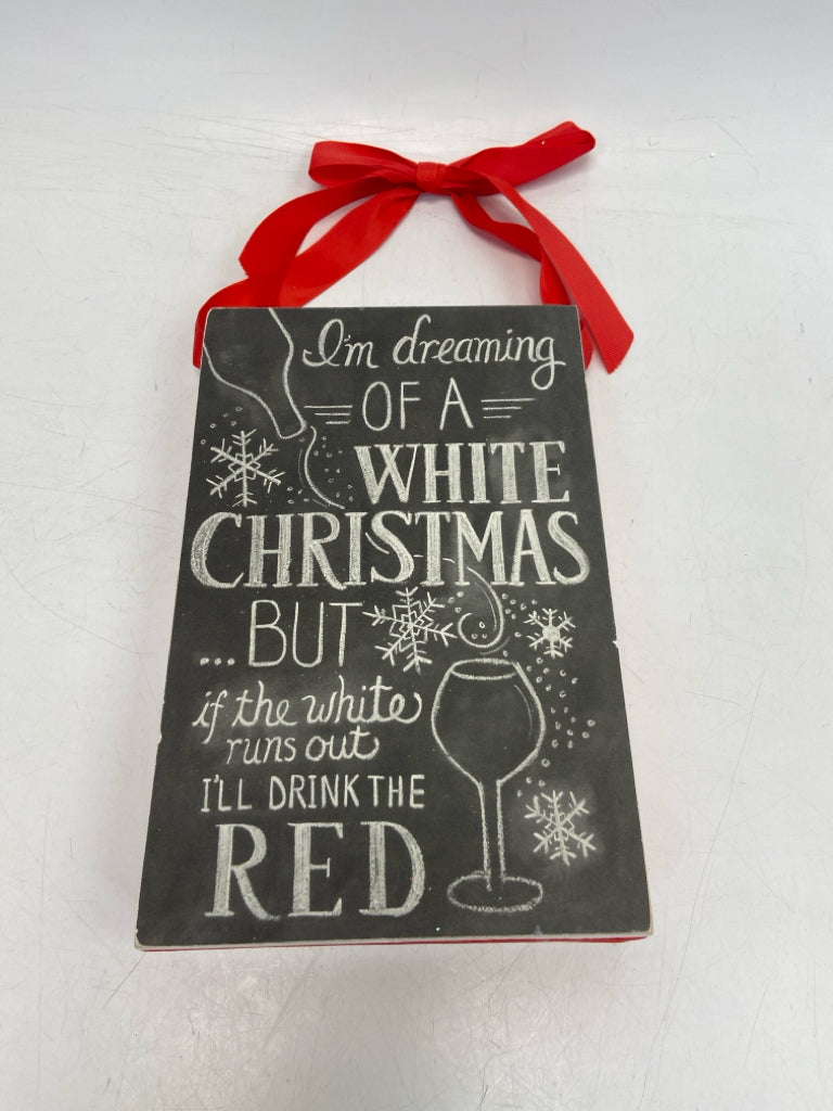 Gray/White Red Words Christmas