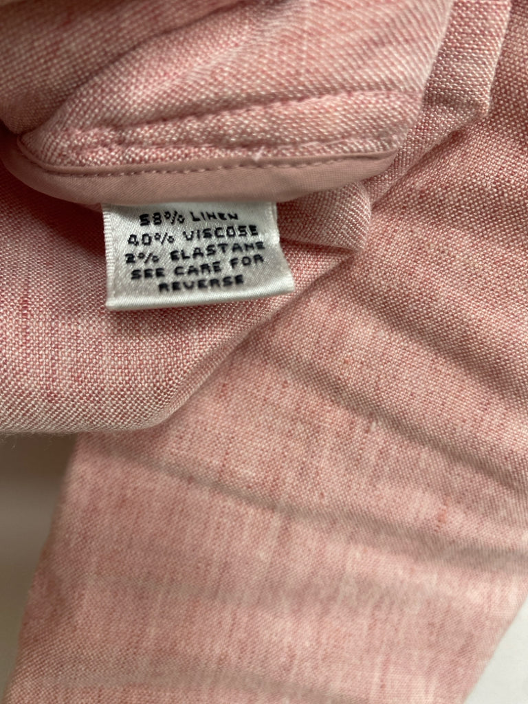 ST. JOHN Size M Dusty Pink Hooded Zip Down Linen Blend Ladies Top