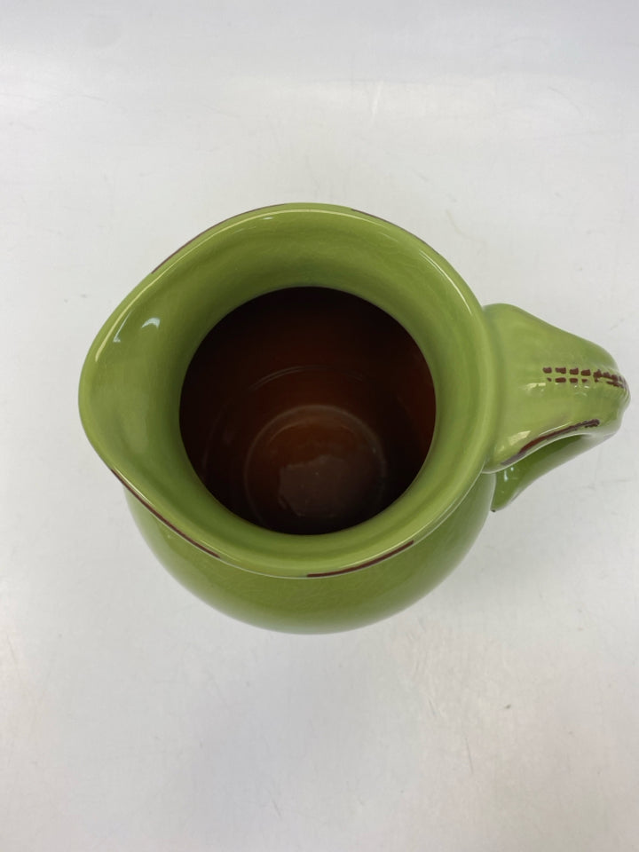 Lime Green Distressed Ceramic Pitcher