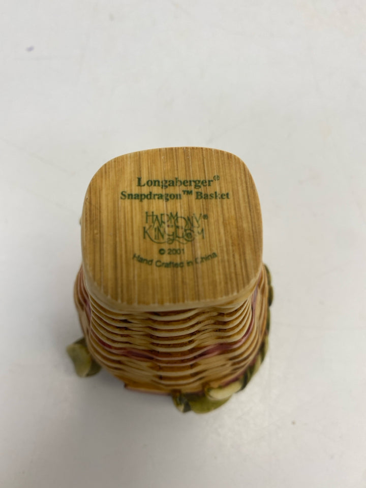 Longaberger Harmony Kingdom Snapdragon Basket Mini Trinket  Box