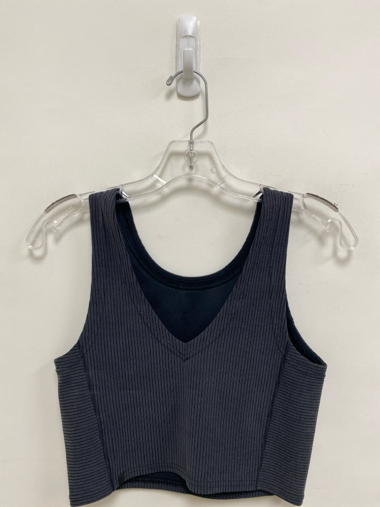 Lululemon Size 6 Charcoal Black Ribbed Sleeveless Athletic Top