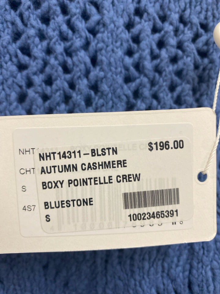 NWT autumn cashmere Size S Blue Texture Ladies Sweater