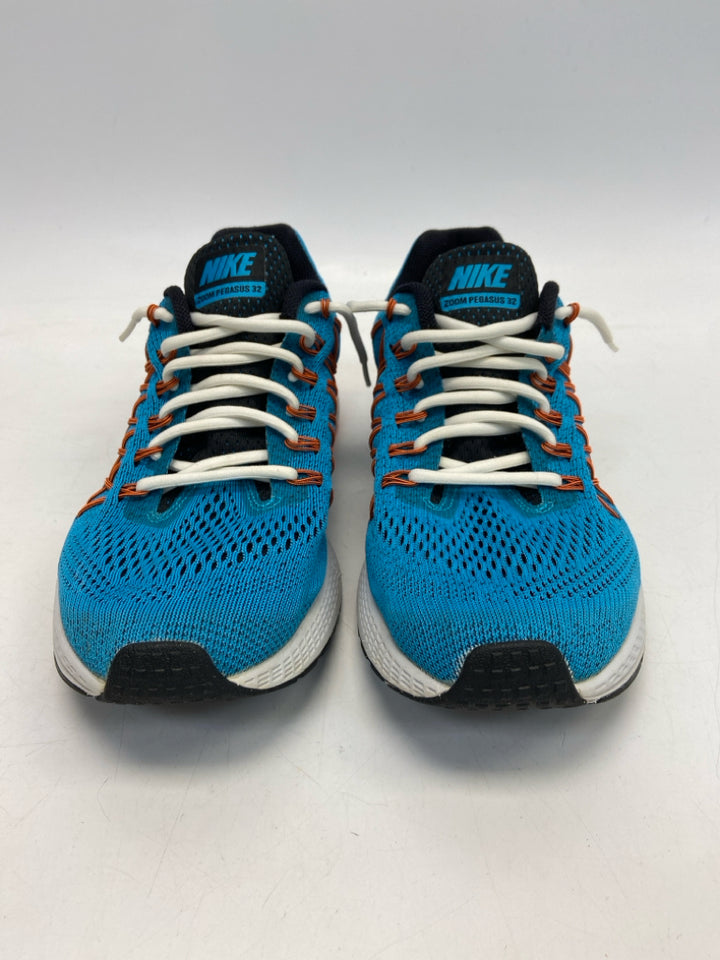 Nike Size 11 Aqua Orange Lace-Up Men&