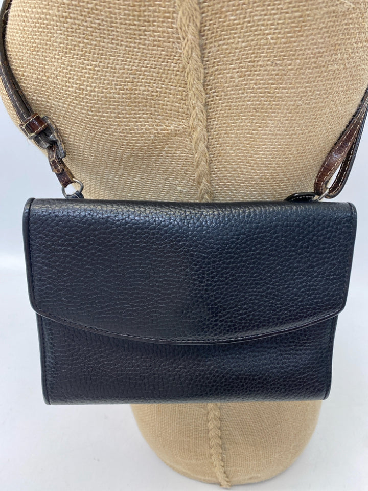 Brighton Black Dark Brown Embossed Crossbody