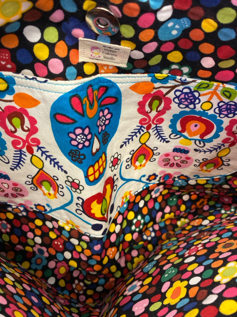 Black Multi-Color Tote Bag