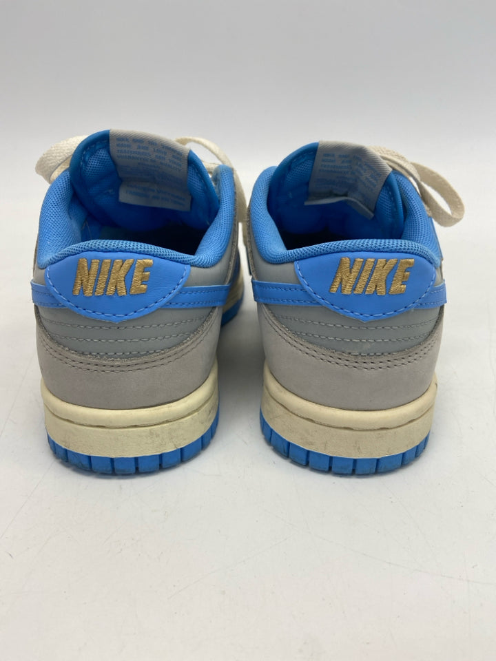 Nike SIZE 4 White/Blue Gray Lace-Up Boy&