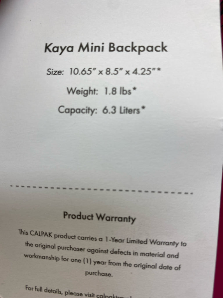 NWT Calpak Fuschia Backpack