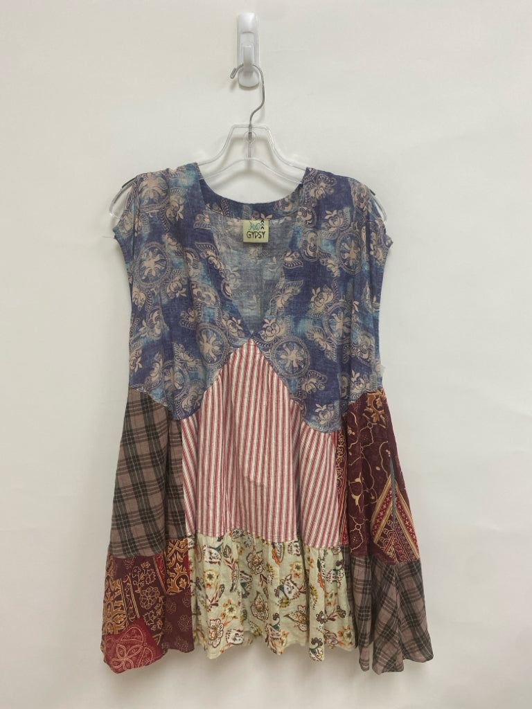 JADED GYPSY Size S Multi Color Patchwork Sleeveless Ladies Dress