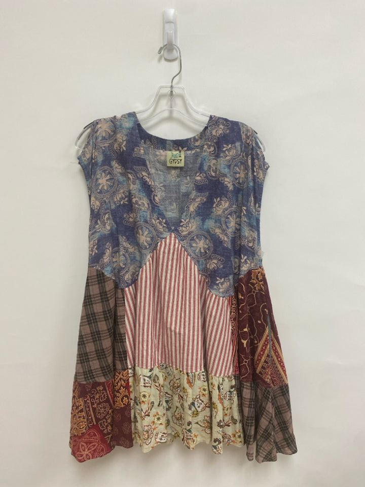 JADED GYPSY Size S Multi Color Patchwork Sleeveless Ladies Dress