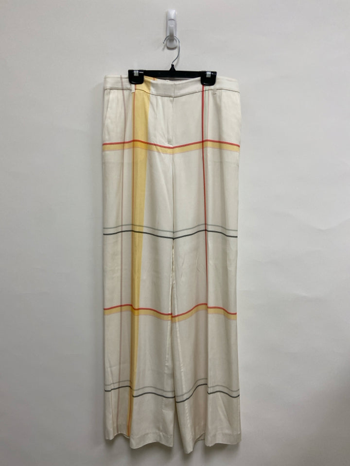 NWT Size 6 White Orange/Yellow Plaid Ladies Pants