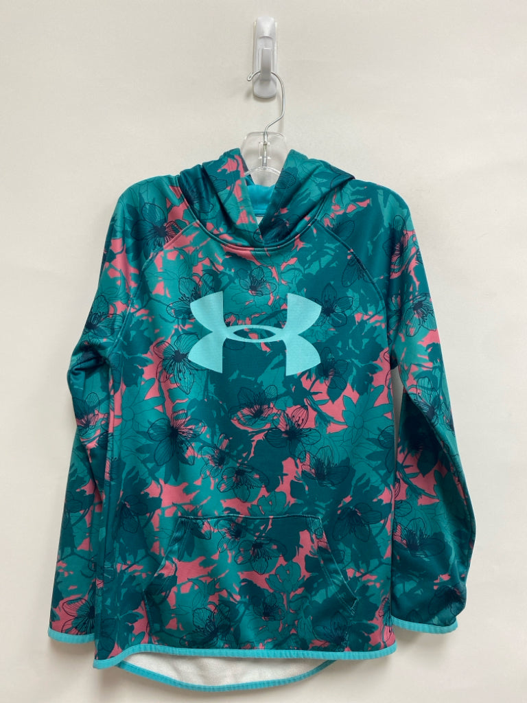 Under Armour SIZE L Teal Green Pink Shapes Hooded Girl&