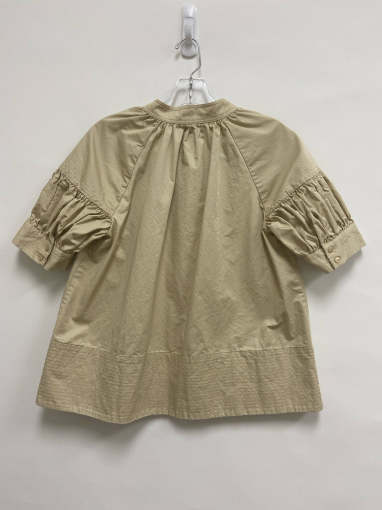 TUCKERNUCK Size S Khaki Puff Sleeve Ladies Top