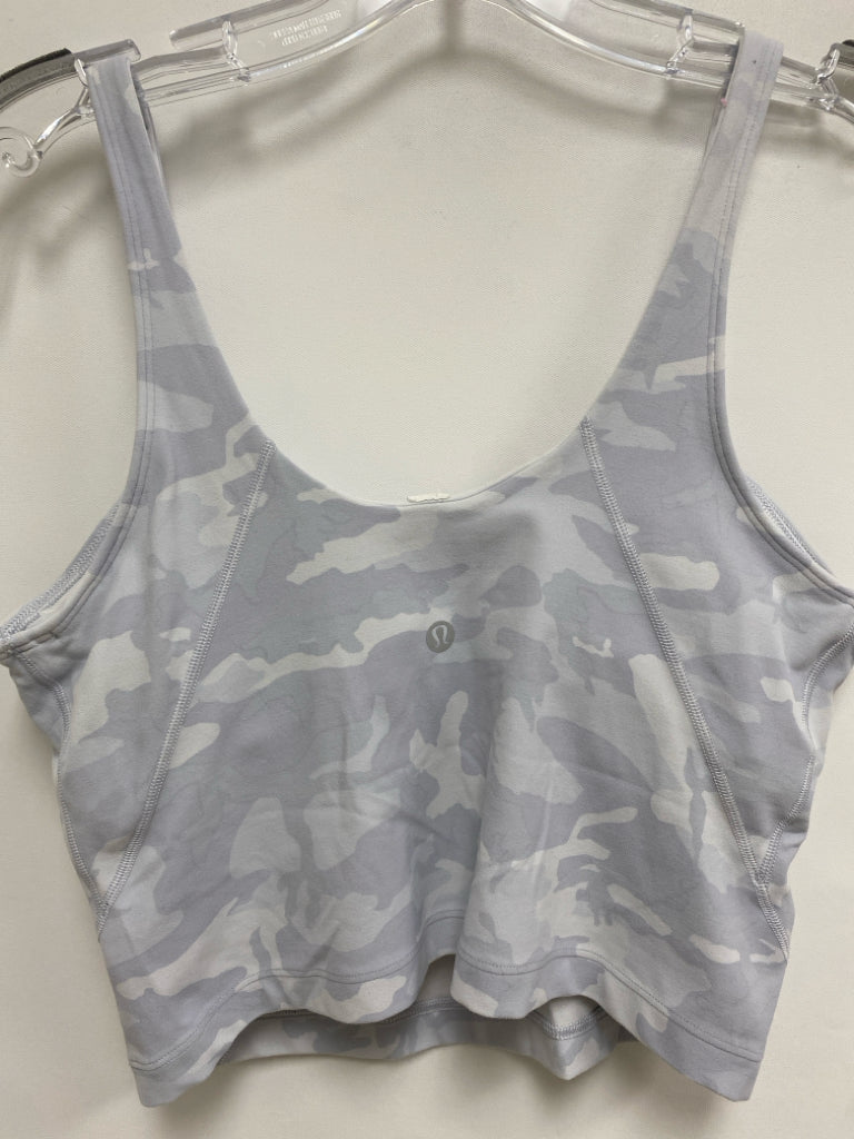 Lululemon Size 8 White/Gray Camouflage Athletic  Bra