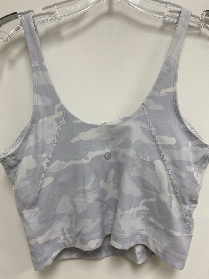 Lululemon Size 8 White/Gray Camouflage Athletic  Bra