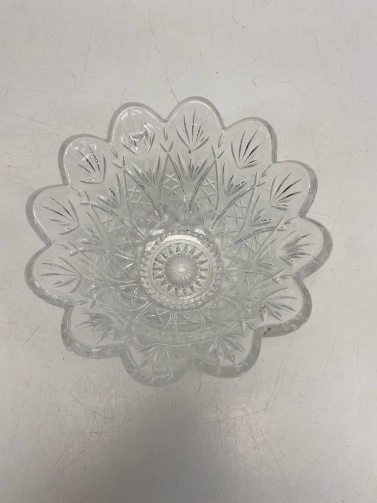 Clear Scalloped Crystal Decorative Bowl