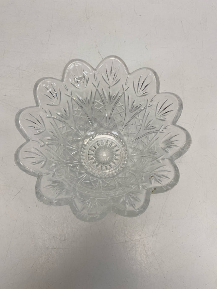 Clear Scalloped Crystal Decorative Bowl