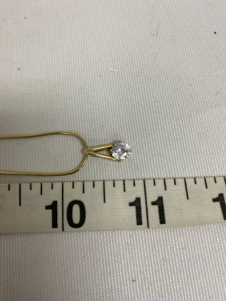 Ralph Lauren Gold Color Clear Jeweled Necklace