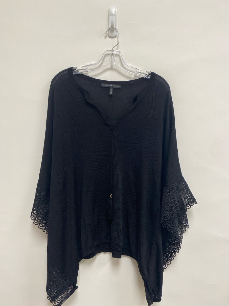 Wht House/Blk Mkt Size M Black Lace Poncho Ladies Sweater