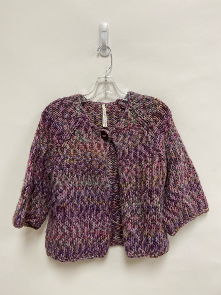 Leo &amp; Nicole Size L Lavender Multi Color Mottled Drape Ladies Sweater