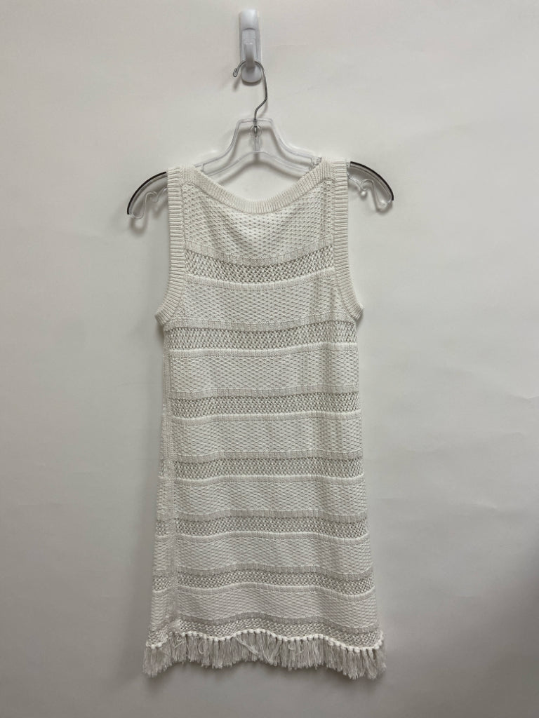 Kate Spade Size S White Fringe Sleeveless Crochet Ladies Dress