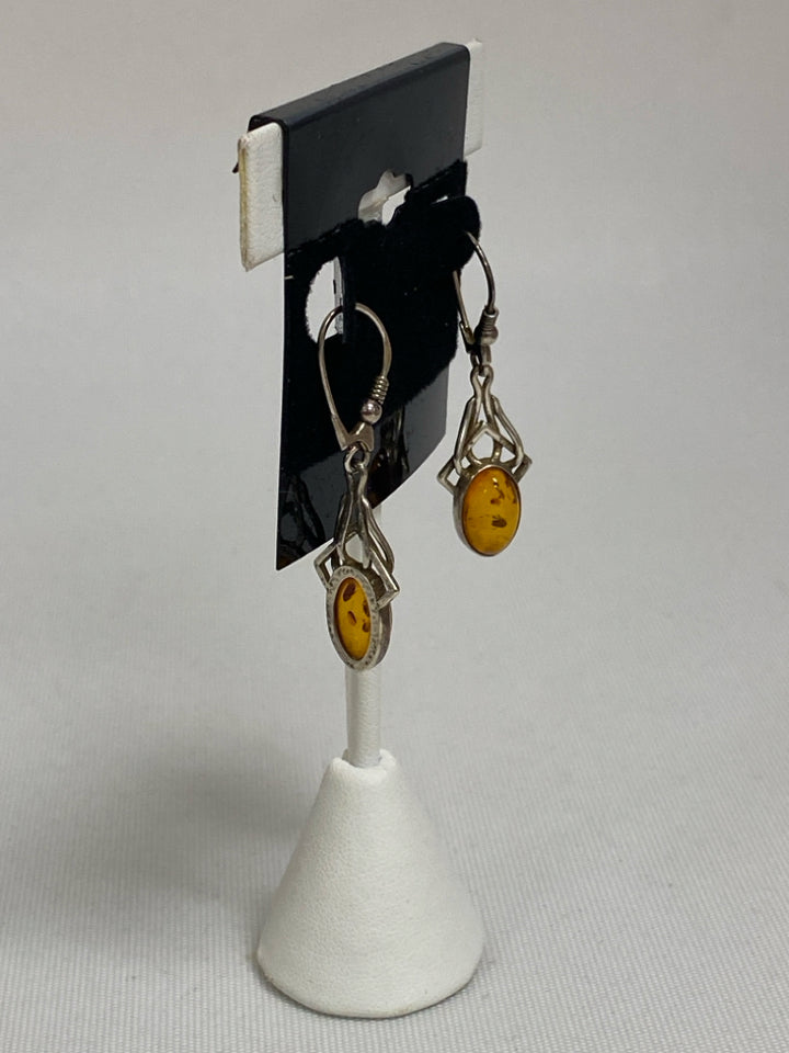 Silver Amber Shapes Earrings