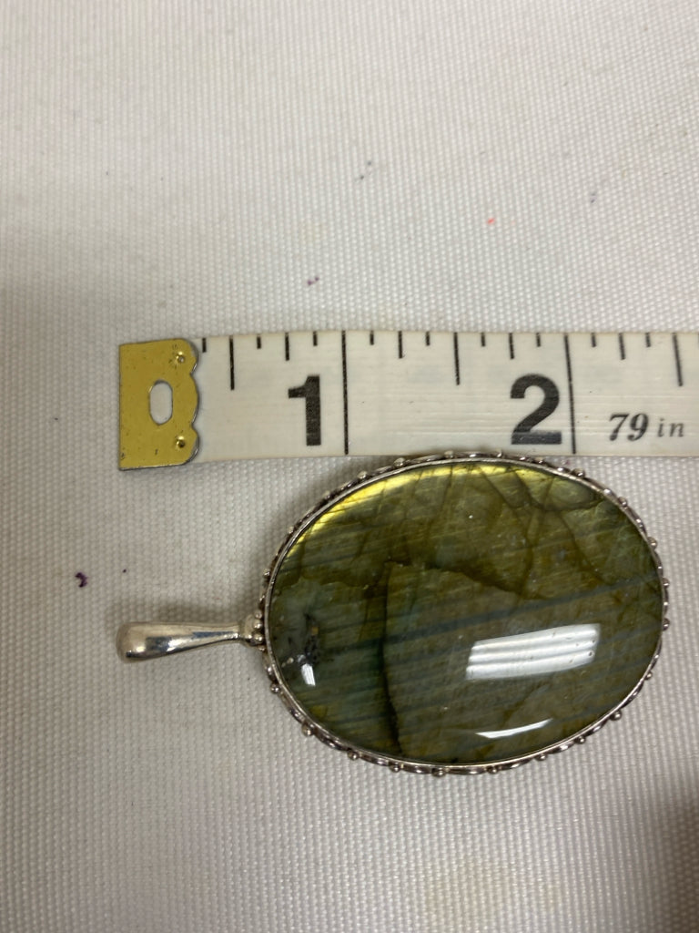 Silver Multi Color Stones Pendant