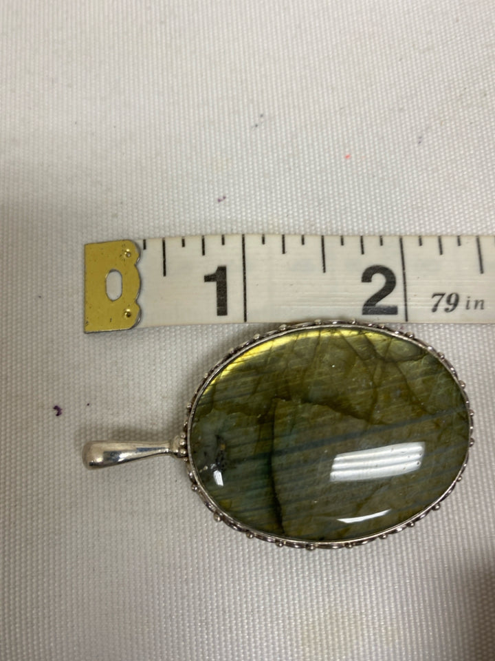 Silver Multi Color Stones Pendant