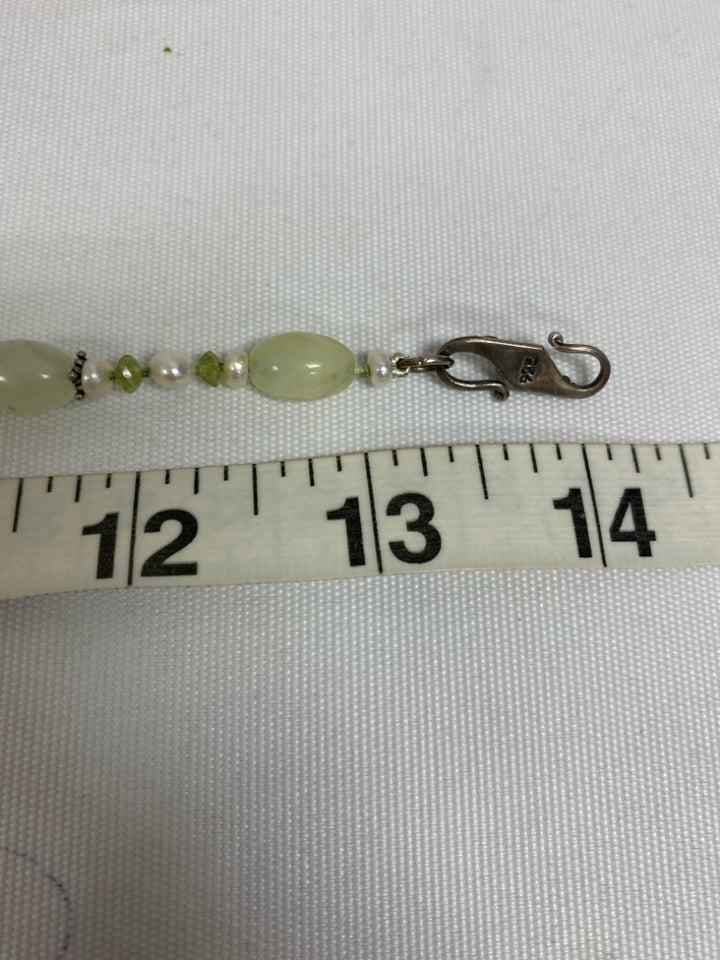 Green Pearl Beaded Necklace