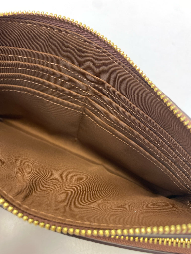 Coach Brown Signature Wristlet