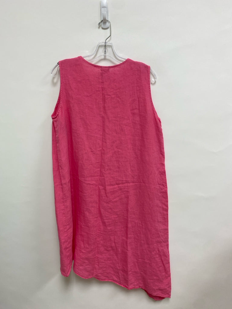 Match Point Size L Pink Sleeveless Linen Ladies Dress