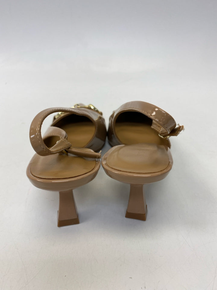 NWOT Billini US Shoe Size 8 Tan Gold Accent(s) Patent Heels