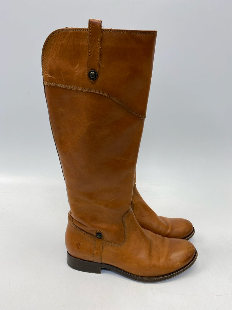 Frye US Shoe Size 7.5 Caramel Side Zipper Leather Boots