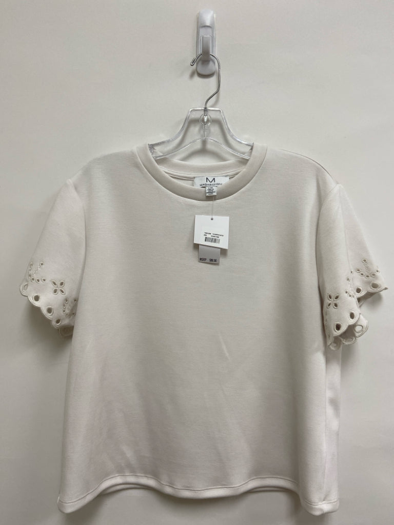 NWT Magaschoni Size L Ivory Eyelet Ladies Top