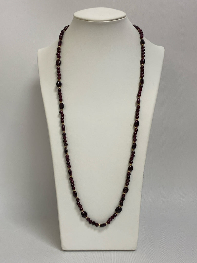 Purple Gold Color Stones Necklace