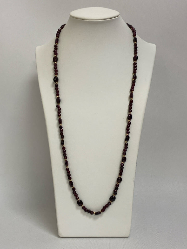 Purple Gold Color Stones Necklace