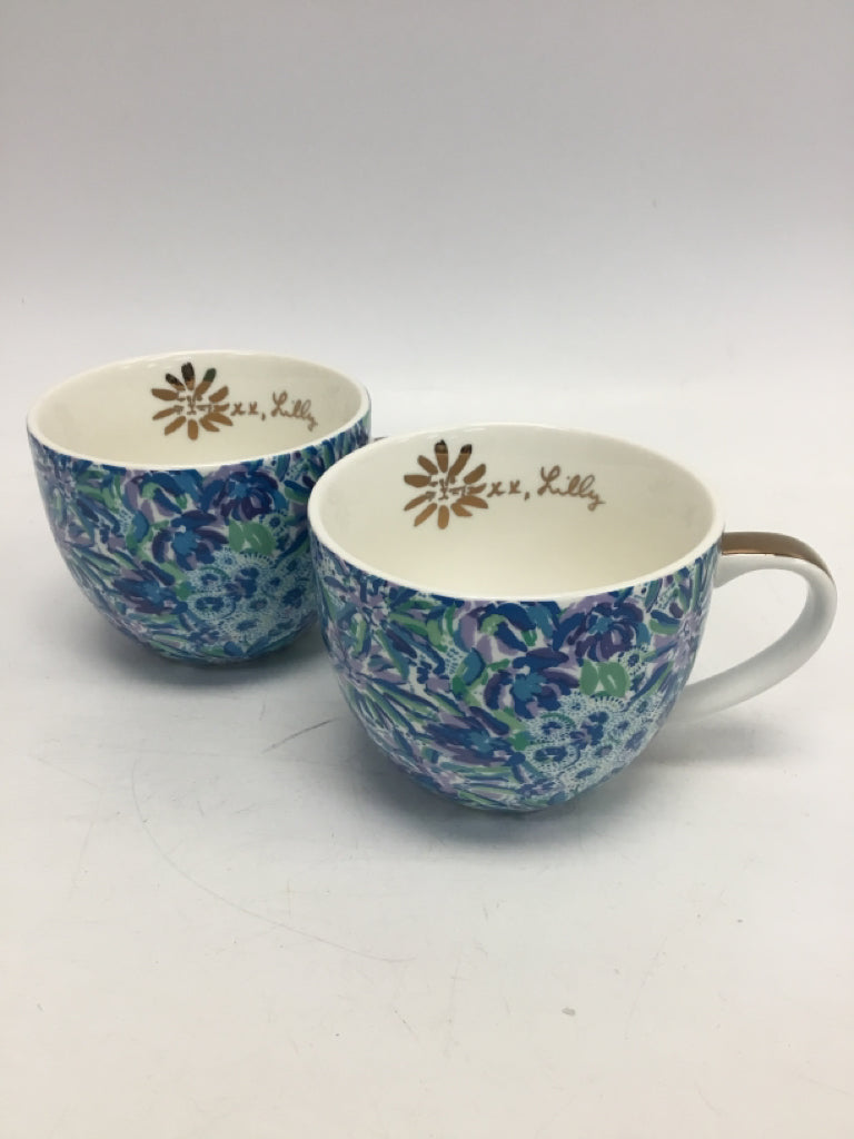 LILLY PULITZER Blue Green Coffee Mug