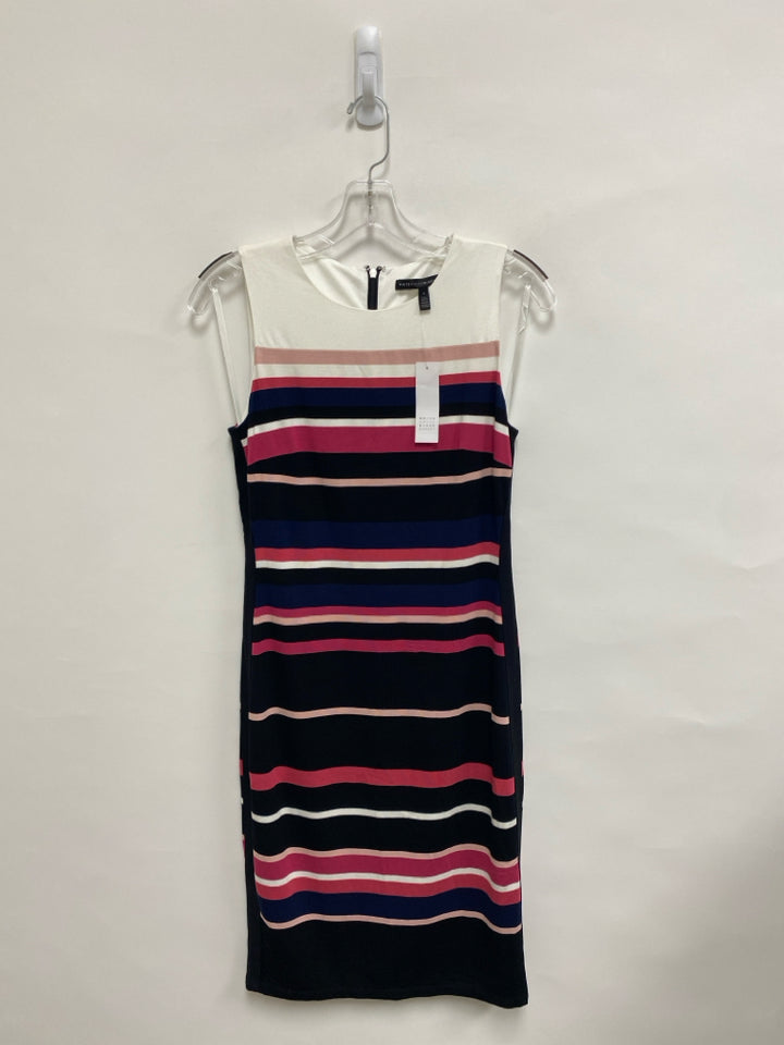 NWT Wht House/Blk Mkt Size 4 White/Pink Black/Blue Stripes Ladies Dress